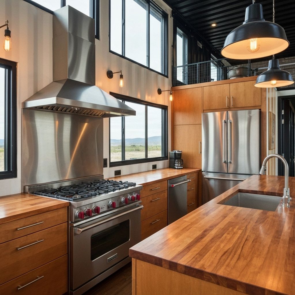 Кухня в доме из контейнера