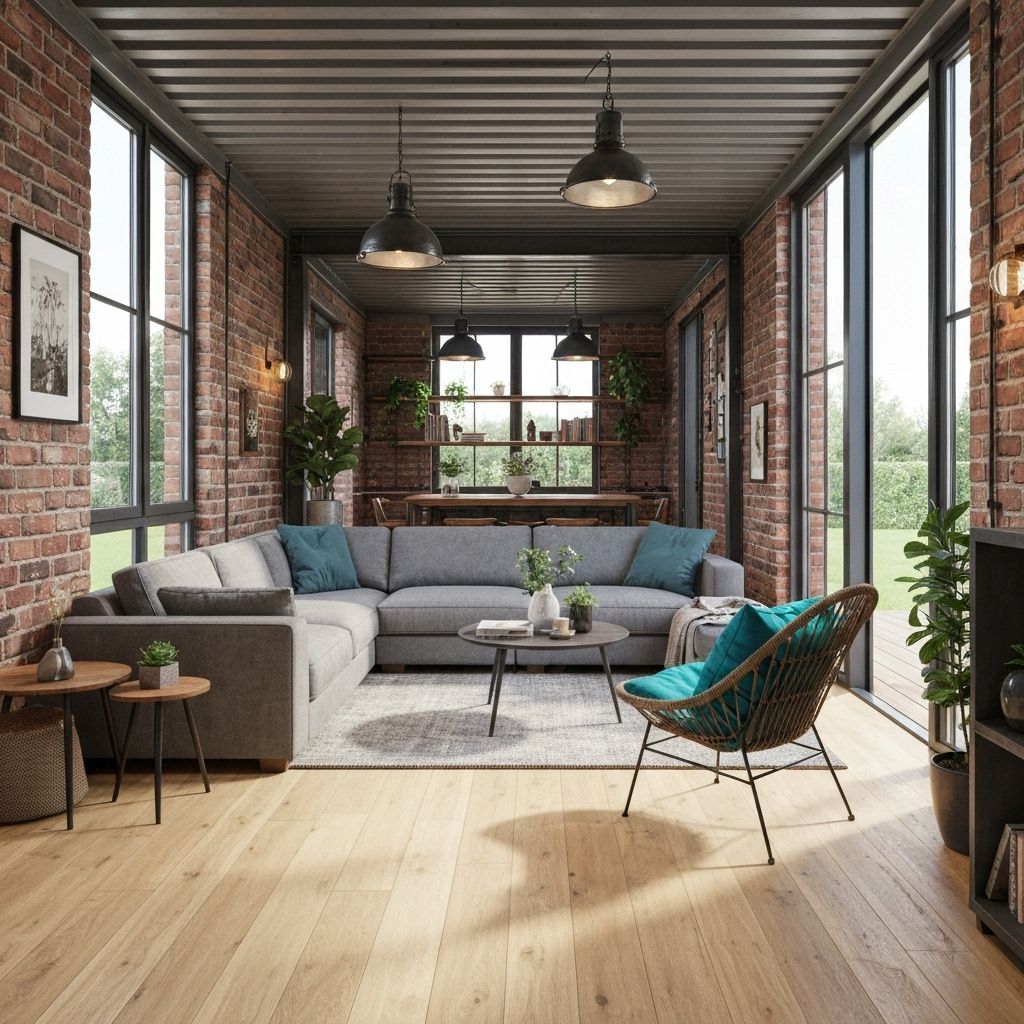 Интерьер гостиной в доме из контейнера